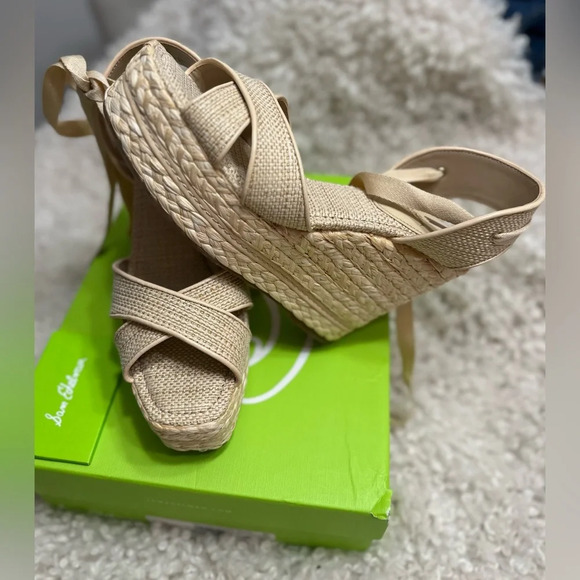 Sam Edelman Vaughn Espadrille Wedge Ankle Tie sandals size 9.5, new in box!! - Picture 3 of 6